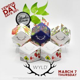 WYLD Vendor Day, Herbs House Vendor, SAVE 20% Thur March 7