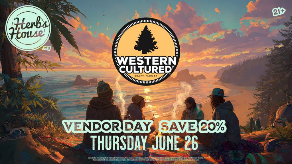 Western Cultured Logo with summer beach vibes background, perfect for Vendor Day at Herbs June 26