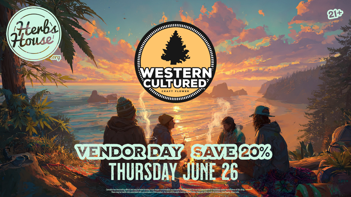 Western Cultured Logo with summer beach vibes background, perfect for Vendor Day at Herbs June 26