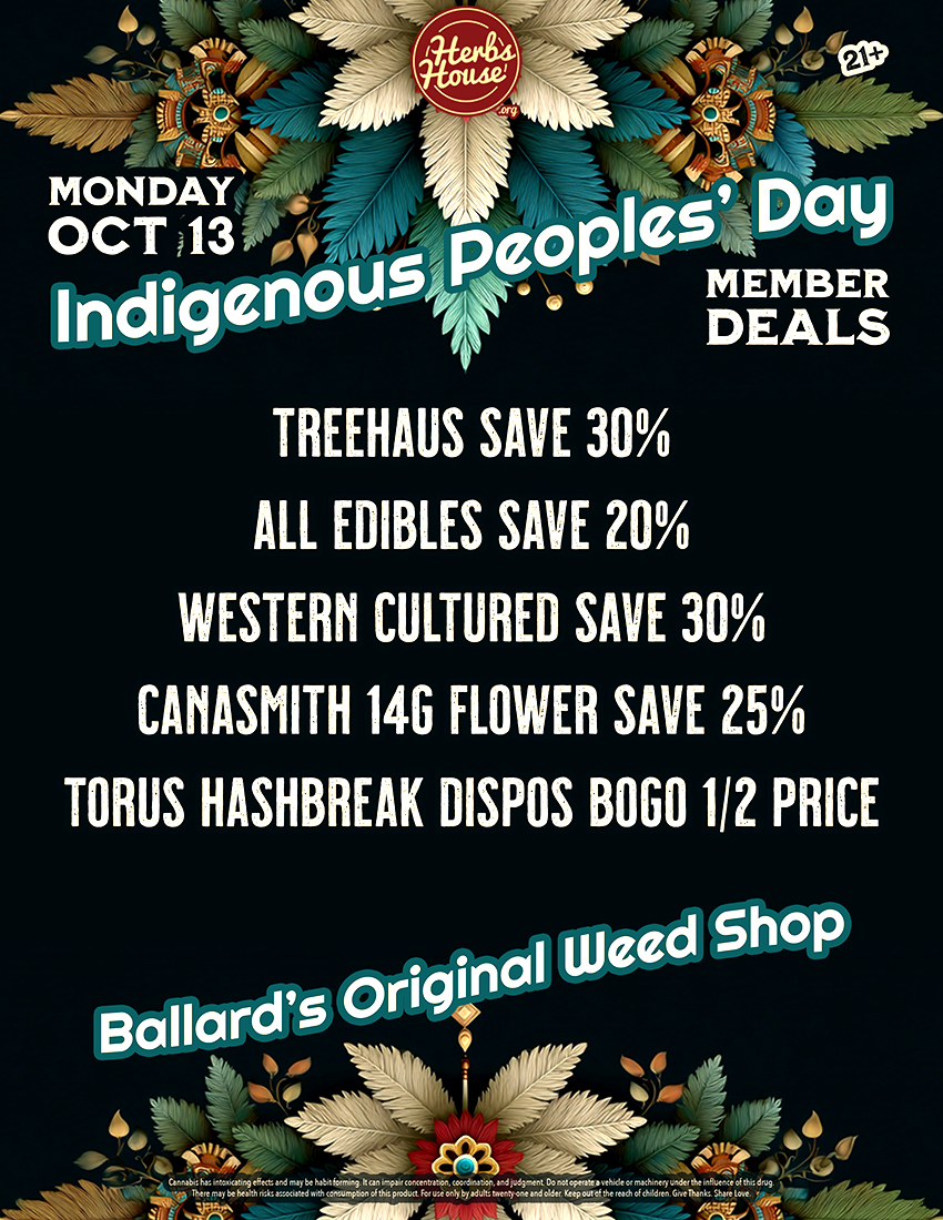 Herbs House Indigenous Peoples' Day, Member Deals