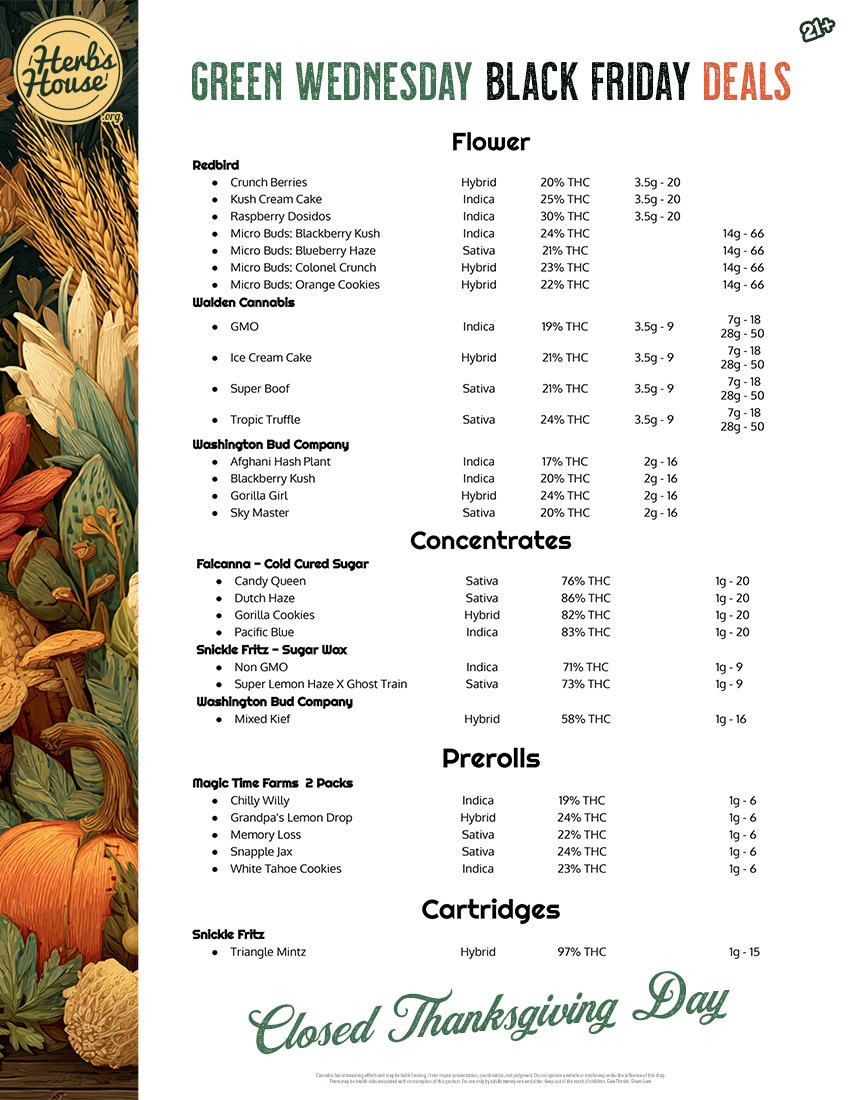 Herbs Green Deals - Green Wednesday Black Friday Deals